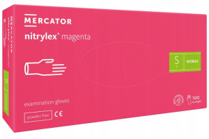 RĘKAWICE rękawiczki NITRYLOWE pink MAGENTA RÓŻOWE