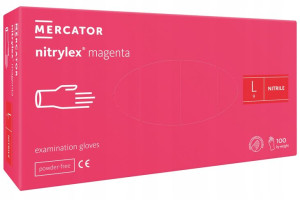 RĘKAWICE rękawiczki NITRYLOWE pink MAGENTA RÓŻOWE