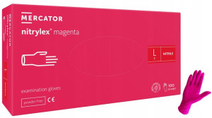 RĘKAWICE rękawiczki NITRYLOWE pink MAGENTA RÓŻOWE