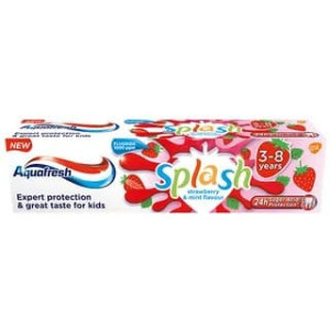 Aquafresh Splash Kids, pasta do zębów dla dzieci 3-8 lat, truskawkowa, 50ml