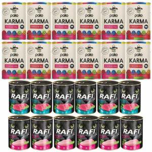 Mokra karma KOTA RAFI+ PAKO mix smaków 400 x 24
