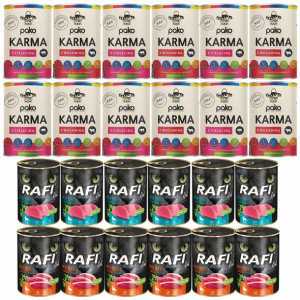 Mokra karma KOTA RAFI+ PAKO mix smaków 400 x 24