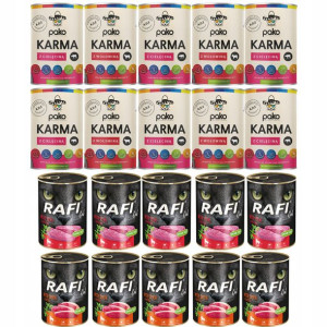 Mokra karma KOTA RAFI+ PAKO mix smaków 400 x 20