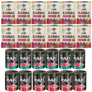 Mokra karma KOTA RAFI+ PAKO mix smaków 400 x 24