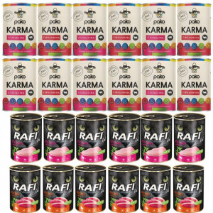 Mokra karma KOTA RAFI+ PAKO mix smaków 400 x 24