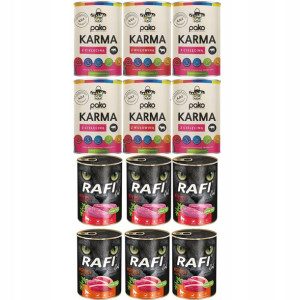 Mokra karma KOTA RAFI+ PAKO mix smaków 400 x 12