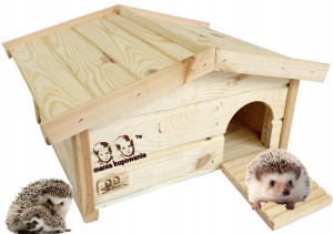 Drewniany Domek Dla Jeża Budka Lęgowa Jeży Do Ogrodu Naturalny HDJ3 N