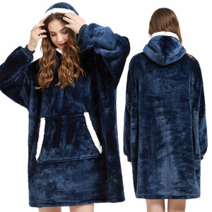 Bluza Z Kapturem Ciepła Kieszeń Kangur Oversize