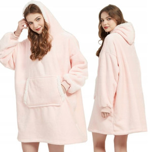 Bluza Z Kapturem Ciepła Kieszeń Kangur Oversize