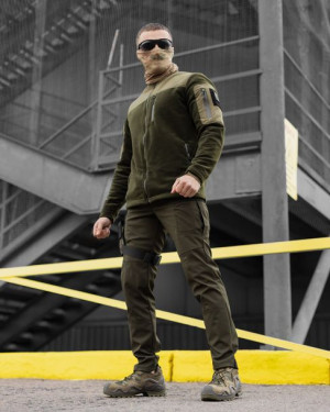 Zestaw taktyczny (kurtka polarowakhaki, spodnie Chaplain khaki)