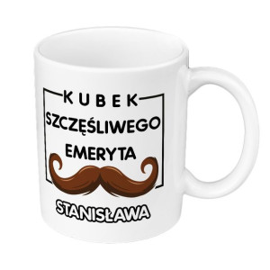 Kubek 330 ml biały dla emeryta.