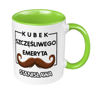 Kubek 330 ml zielony dla emeryta.