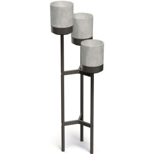 Kwietnik Wysoki 3 Doniczki Bloomie Stand Szary Beton
