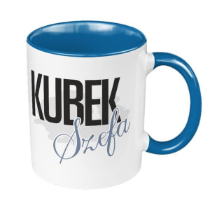 Kubek 330 ml niebieski  dla szefa.