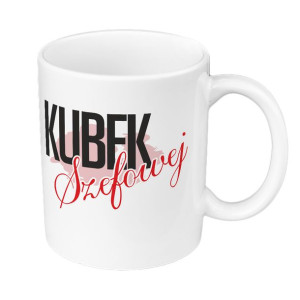 Kubek 330 ml biały dla szefowej.