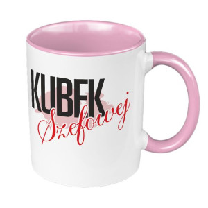 Kubek 330 ml różowy dla szefowej.
