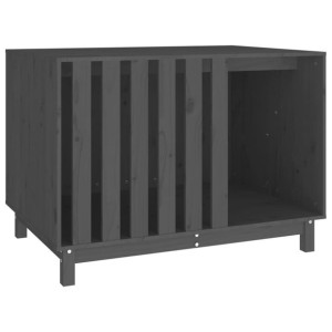 Domek dla psa, szary, 100x70x72 cm, lite drewno sosnowe
