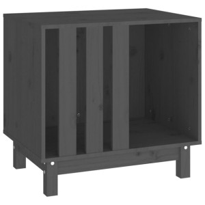 Domek dla psa, szary, 60x45x57 cm, lite drewno sosnowe