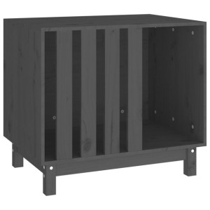 Domek dla psa, szary, 70x50x62 cm, lite drewno sosnowe
