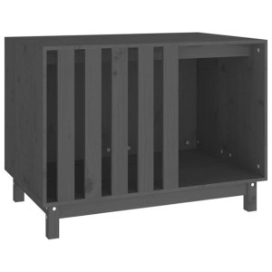Domek dla psa, szary, 90x60x67 cm, lite drewno sosnowe