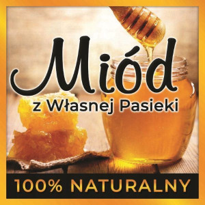 Baner reklamowy złoty plaster słoik, nabierak 1x1m