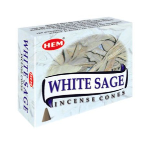 Kadzidełka Stożkowe HEM - White Sage (Biała Szałwia) 10 sztuk