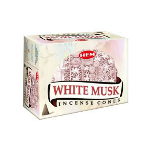 Kadzidełka Stożkowe HEM - White Musk (Białe Piżmo) 10 sztuk