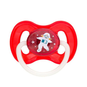 Canpol babies smoczek uspokajający kauczuk 6-18m okrągły SPACE czerwony