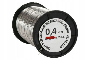 Drut do ramek pszczelich nierdzewny 0,4 mm - 500g