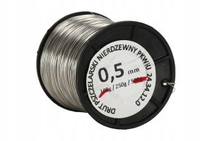 Drut do ramek pszczelich nierdzewny 0,5 mm - 250g