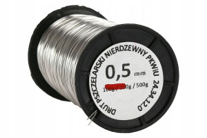 Drut do ramek pszczelich nierdzewny 0,5 mm - 500g