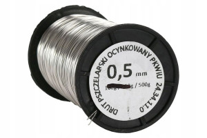 Drut do ramek pszczelich ocynkowany 0,5 mm - 500g