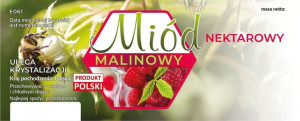 Etykiety duże na miód malinowy 100szt wzór 1