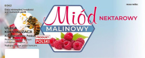 Etykiety duże na miód nektarowy malinowy 100szt