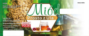 Etykiety na miód duże Miód prosto z ula 100szt