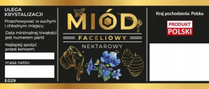 Etykiety na miód faceliowy nektarowy czarne 100szt