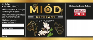 Etykiety na miód gryczany nektarowy czarne 100 szt