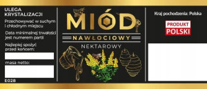 Etykiety na miód nawłociowy nektarowy czarne 100