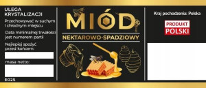 Etykiety na miód nektarowo-spadziowy czarne 100