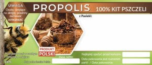 Etykiety na propolis 100 % kit pszczeli - 100szt
