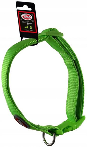 Pet Nova Obroża nylonowa S 1,5cm 25-40cm zielona
