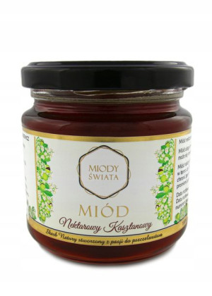 Miód Nektarowy Kasztanowy 250g Miody Świata 4Bee