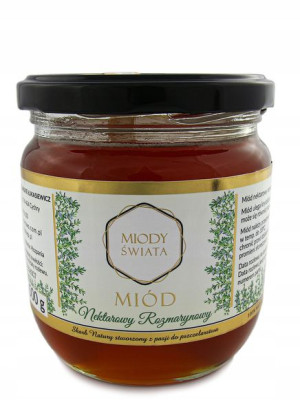 Miód Nektarowy Rozmarynowy 0,5kg Miody Świata 4Bee