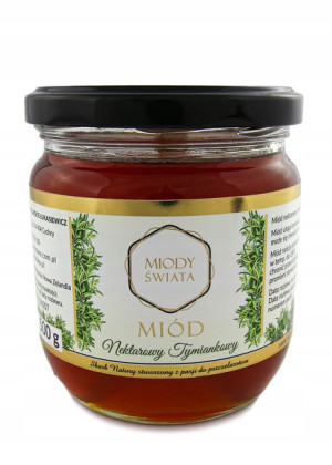 Miód Nektarowy Tymiankowy 0,5kg Miody Świata 4Bee