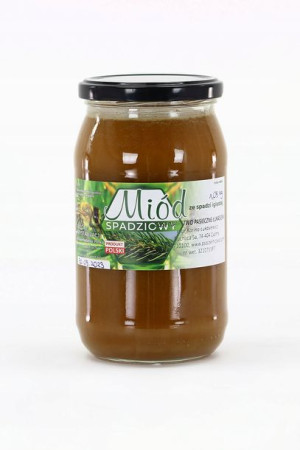 Miód spadź iglasta- jodłowa duży słoik 1050g