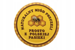 Nakrętka DUŻA fi82/6 brązowo-żółta z napisem 50szt