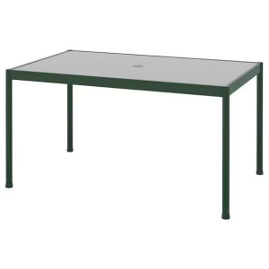 IKEA SEGERON Stół ogrodowy ciemnozielony/jasnoszary 91x147 cm