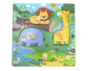 Viga 44593 Puzzle Z Uchwytami - Dzikie Zwierzęta