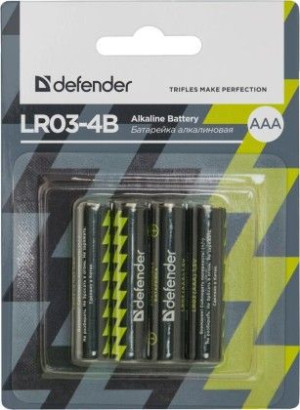 Baterie alkaliczne Defender LR03-4B AAA - 4 szt blister