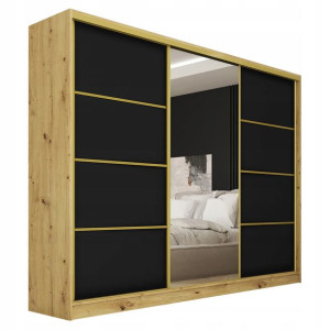 Szafa przesuwna z lustrem 250 cm GOLD mat